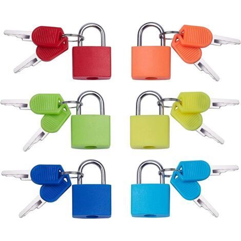 6-teiliges Mini-Gepäckschloss-Set, mehrfarbige Kofferschlösser mit 2 Schlüsseln, kleine Schlüsselschlösser für Reisen, Koffer und Schule (1/5)