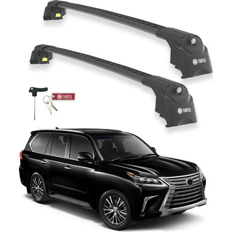 TURTLE kompatibel mit Lexus Lx (J200) 2016-2021 Dachträger Air2 Schwarz (1/5)