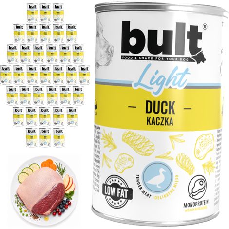 Alimento húmedo para perros BULT LIGHT sabor pato, lata de 36 x 400 g. Fácil digestión. (1/2)