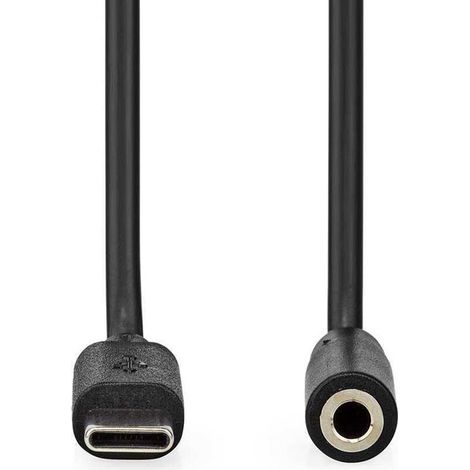 Adaptador usb c usb 20 usb c macho hembra de 35 mm 100m redondo niquelado pvc negro caja