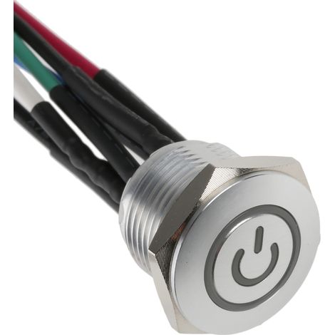 Bouton-poussoir, Momentané lumineux, LED RGB, Unipolaire à une direction, 2 A, Translucide, Montage panneau ( Prix pour 1 )