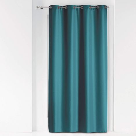 Rideau à 8 oeillets "Essentiel" - Bleu pétrole - 140 x 280 cm - Livraison gratuite