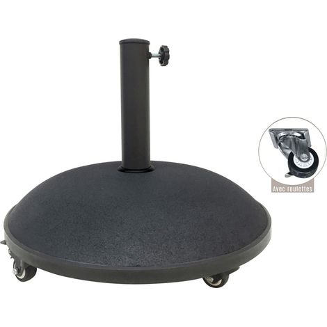 Schirmständer aus schwarzem Zement 25 kg – Maße 50x37 cm, Innendurchmesser 35/38/48 mm (1/2)