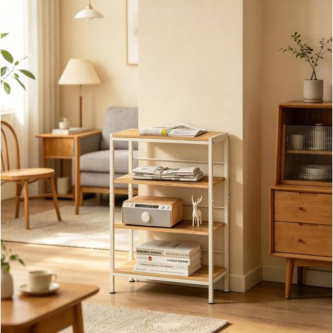 Meuble rangement étagère 4 niveaux 50x20x78 cm OKMYHOME (1/5)