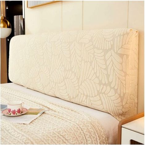 (Champagne, Queen: 140-170 cm) Stretch Headboard Cover for Queen and King Size Bed, Curved Dustproof Protector Cover for Bedroom Decoration YMYNY (1/4)
