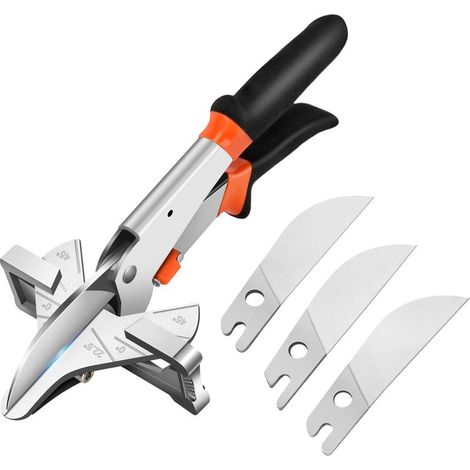 Cisaille à Onglets Multi-Angles Précise pour Couper le Bois Tendre, Ciseaux de Coupe Angulaires Réglables à 22.5 Degrés à 45 Degrés avec 3 Lames de Rechange (1/5)