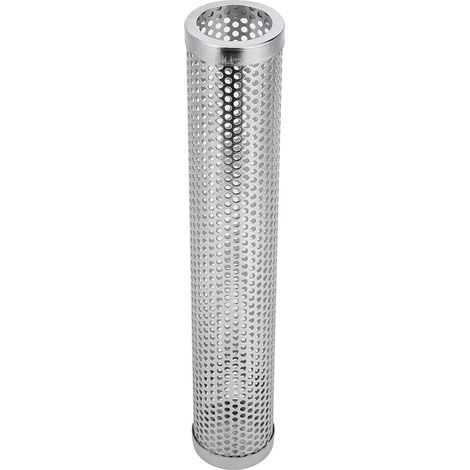 Tube fumoir portable en acier inoxydable de 30 cm (12 pouces), accessoire de barbecue pour fumoirs électriques, à gaz et à charbon, forme ronde (1/5)