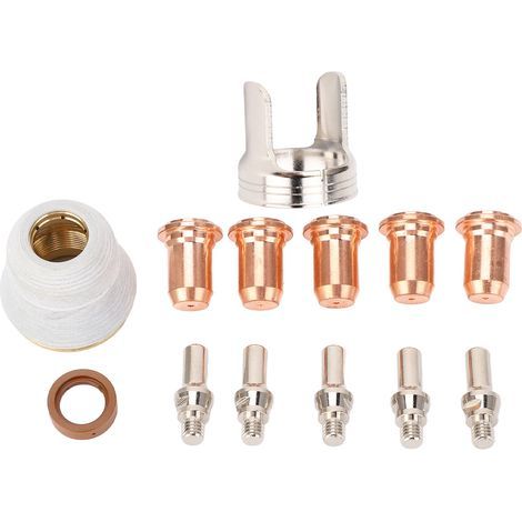 Consommables pour découpeur Plasma, 13 pièces, buses d'électrodes de 1.0mm, anneau tourbillonnant, entretoise à Double point pour IPT-60 PT-60 IPT-40 PT40 (1/5)