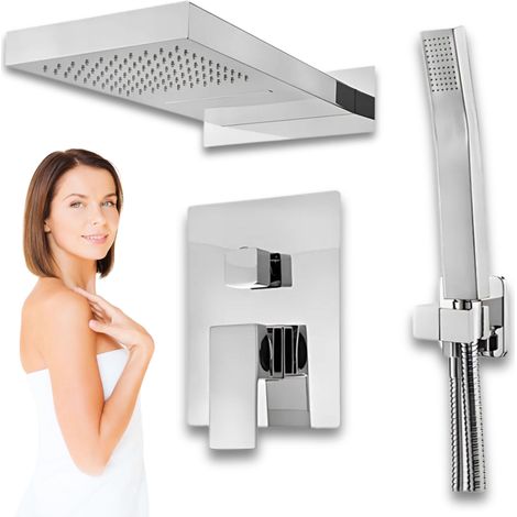 Conjunto de ducha empotrado cromado ENZO S-1101 (1/4)