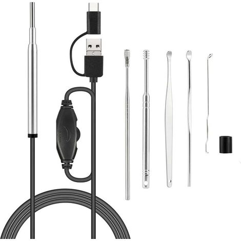 Mini-Endoskopkamera (3,9 mm) für medizinische Zwecke, wasserdicht, USB-Anschluss, für Inspektionen, kompatibel mit Android-Smartphones (OTG), PCs und Ohren-Nasen-Endoskopen (1/5)