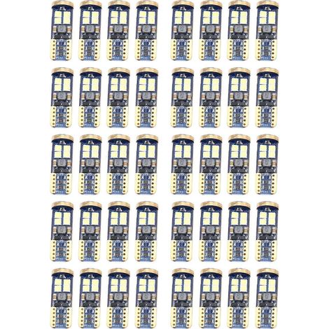Ampoules LED T10 168 pour voiture (40 pièces, 194 W5W, 12-SMD, puce 3030, Canbus) pour plafonnier, liseuse, portières (licence de courtoisie incluse) (1/5)