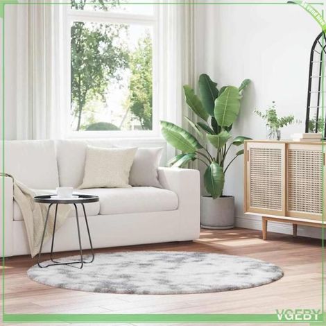 4102916 Tapis Shaggy à poils longs NAVARRA gris argenté 160x160 cm (1/5)