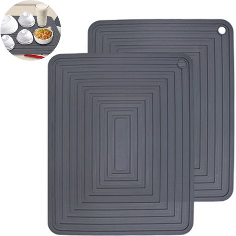 Lot de 2 grands dessous de plat en silicone pour plats chauds/maniques de casseroles résistantes à la chaleur, antidérapants, épais et flexibles, pour table de cuisine (1/5)