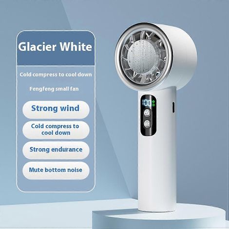 Ventilateur turbine portable à main avec 5 vitesses réglables, mini ventilateur personnel, alimenté par batterie rechargeable. (1/5)