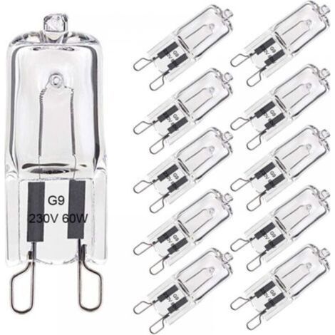 Ampoule Halogène G9 60W Blanc Chaud 2800K 680LM 230V Dimmable Halogène Capsule Ampoule Filament Lot de 10 (1/5)