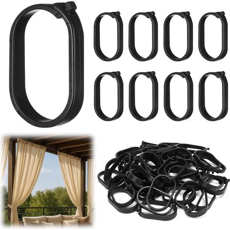 Crochets plastiques, lot de 50 pour rideaux de gazebo, anneaux et clips de suspension, accessoires pour moustiquaire de tonnelle extérieure (1/5)
