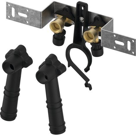 TECE TECElogo-Ax Montageeinheit 80 mm mit Wandscheibe Dimension 16 x Rp 1/2, Si-Bronze, HT-Bogenhalter, 8804003 (1/3)