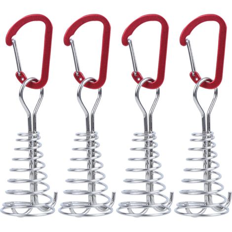 Attache de corde extérieure résistante au vent avec crochet à ressort en acier inoxydable, adaptée aux tentes de camping. (1/4)