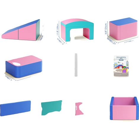 Blocs de mousse, jeu intérieur, surface d'escalade sécurisée, Rose (1/2)