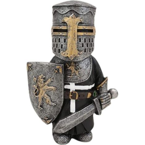 Statue de Nain Chevalier en Armure, Décoration Miniature pour Jardin et Intérieur (1/5)