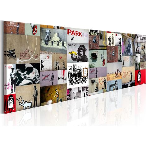 Quadro - Art of Collage: Banksy II - 150x50 (1/4)
