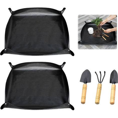 Set of 2 garden mats 100 x 100 cm with garden tool, folding mat, waterproof, garden mat for plants and seedlings (1/5)
