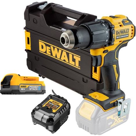 DeWalt DCD709E1T 18V XR Brushless Combi Hammer Drill - 1 x POWERSTACK Batteries (1/5)