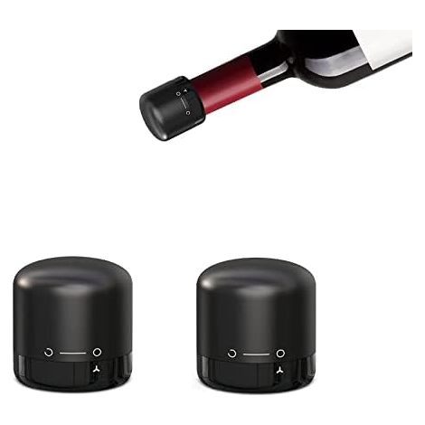 Tapones de vino, paquete de 2 tapones para botellas de vino, tapones reutilizables, conservantes para vino, tapones para mantener el vino fresco, el mejor regalo para los amantes del vino, accesorios 