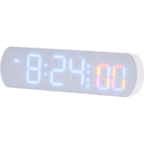 Einfacher elektronischer Wecker, multifunktionaler LED-Wecker, Temperaturanzeige, Countdown-Timer, Nachttischwecker für den Heimgebrauch - weißes und blaues Licht.