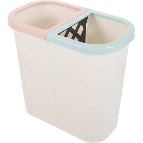 Poubelle Double Compartiments Cuisine Compacte 2 Sections Pour Tri Sélectif Déchets De Maison Et Bureau 10.04 X 9.25 X 5.71 Pouces (1/5)