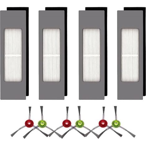 Accessories for Deebot T8, Replacement Parts for Deebot N8, 4 Filters and 6 Side Brushes Compatible with Ecovacs Deebot Ozmo 9 (1/5)