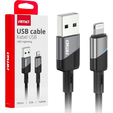 Cavo di ricarica USB-A - Lightning per iPhone 3A, 100 cm, FullLINK amio-03925 (1/4)