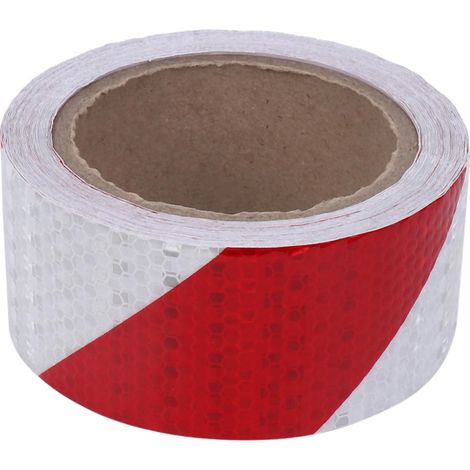 Reflektierendes Warnband 10 m x 5 cm – Farbe: rot + weiß (1/5)