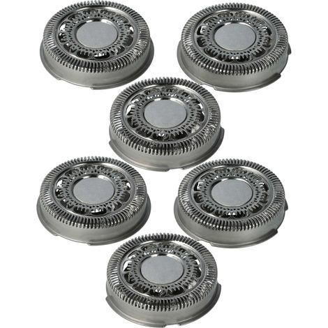 vhbw 6x Ersatz-Scherköpfe kompatibel mit Philips Shaver series 7000 Elektrorasierer, Silber