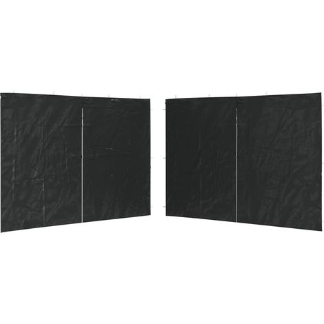 Lot de 2 Paroi de tente de réception  Paroi de Tonnelle de réception fermeture éclair PE Anthracite 21987 (1/3)