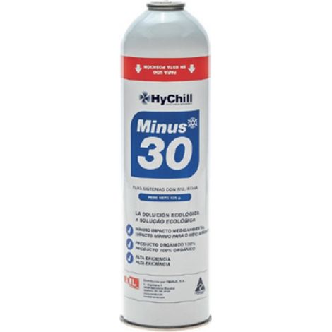 Envase Gas Orgánico Ecológico HyChill Minus 30  Sustituto R134a  Alta Eficiencia  425g