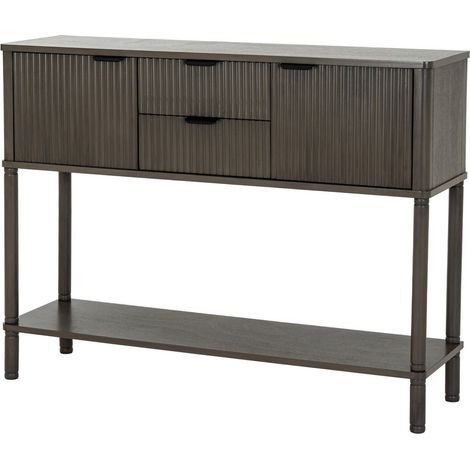 Reed Collection 2 Drawer 2 Door Console Table - Wood - L30 x W106 x H80 cm - Brown