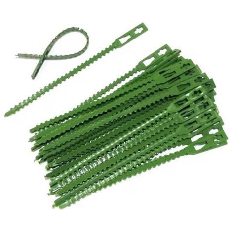 FENOPLASTICA200x Liant végétal en Plastique Vert - stabiliser Les Plantes - Pinces à Plantes - Attache tuteur Plante (13 cm) (1/5)