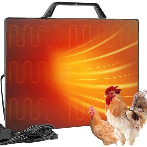 Chauffage d'hiver pour cages à poules, panneau chauffant radial sûr de 140 W avec certification ETL, design silencieux et mat, idéal pour une utilisation dans les cages à poules, pour les petits anima (1/5)