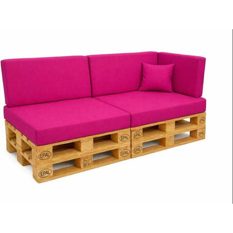 Set 6 coussins palette  assises 120x60 dossiers + 120x40 kit coussins canapé de jardin Rosa coussins pour mobilier de jardin (1/5)
