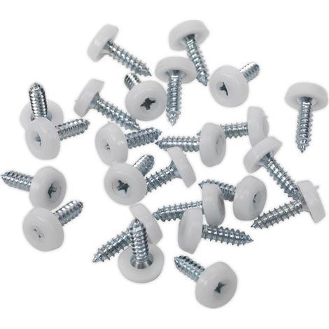 Sealey Numberplate Screw with Plastic Enclosed Head 4.8 x 18mm, White - Pack of 50 PTNP1 (1/3)