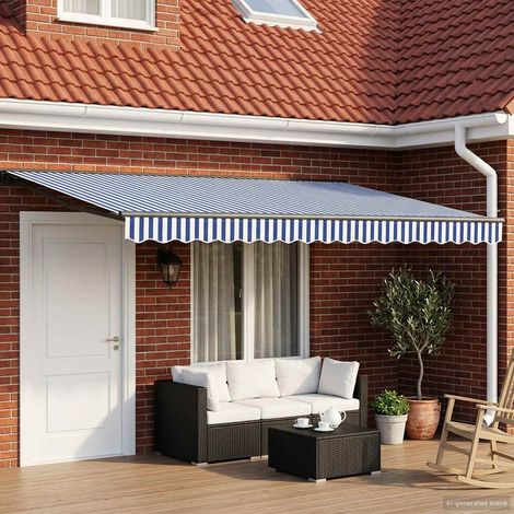 Toldo Retráctil Eléctrico Azul, , Antracita 4,5 x 3,5 m