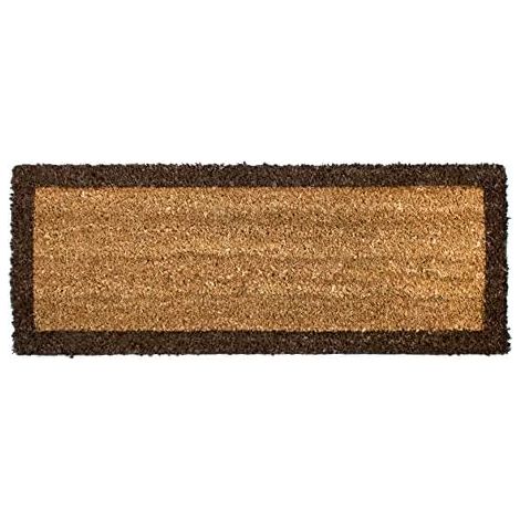 Emmevi Mv S.P.A. – Paillasson en fibre de coco naturelle antidérapant – Résistant aux intempéries – 27x70 cm pour entrée de maison – Marron