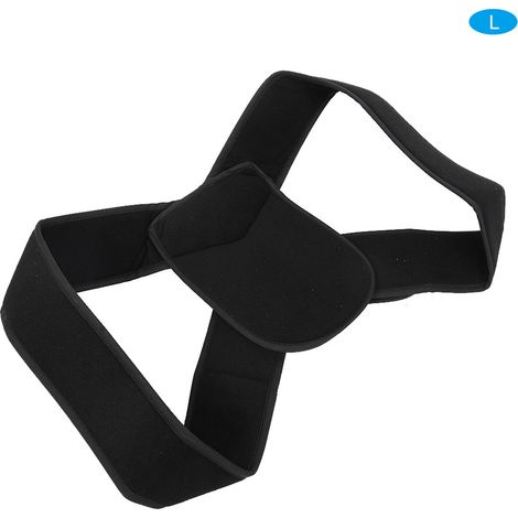 Correcteur de posture dorsal réglable homme femme, ceinture de maintien orthopédique noire taille L, soutien dos et épaules, redressement du buste, confortable et discret. (1/5)