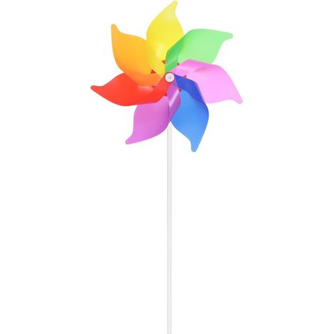Éoliennes Arc-en-Ciel 15,4 Pouces 7 Feuilles en Plastique Coupe-Vent Imperméables Moulins à Vent Tourne-Moulins pour Le Jardin Pelouse Patio Extérieur Décoration de Fête, Coloré (1/5)