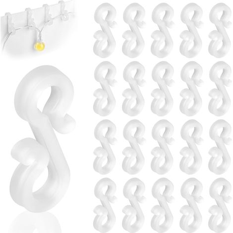 30pcs Crochets de Gouttière, Clip de Lumière de Noël Crochet, Gouttière Crochets Extérieurs, Lumière Extérieure Résistant aux Intempéries Clip de Lumi (1/5)