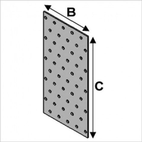 Plaque perforée - Dimension : 60/200/2 - ALSAFIX