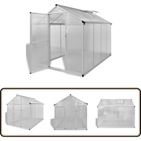 Gewächshaus mit Fundament Verstärkt Aluminium 4,6 m² - Aluminium-Gewächshaus - Polycarbonat-Treibhaus - Gartenhaus - Gewächshaus Kaufen - Greenhouse