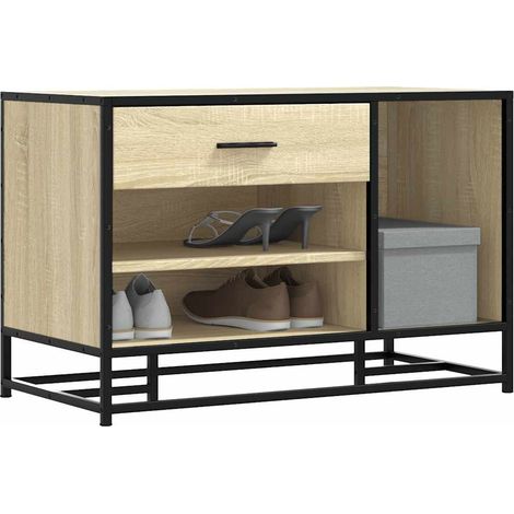Schuhbank Sonoma-Eiche 80x40x53,5 cm Holzwerkstoff und Metall