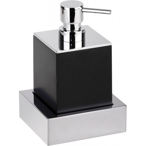 Distributeur de savon liquide GAMMA en laiton chromé 200 ml-Noir-Noir-9.5 -- (1/5)
